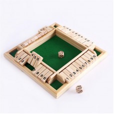 Handcrafted Wooden Shut the Box Traditional Game Four Player Edition
