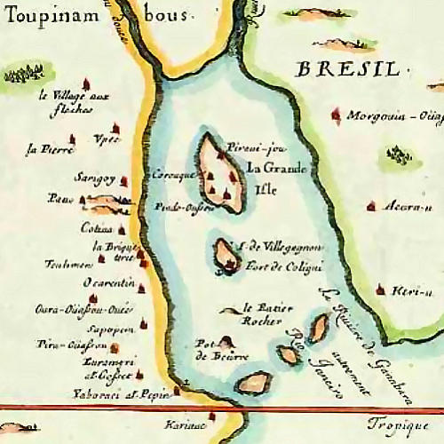 French Antartique - 1555 - French Island - Chart Of Brazil