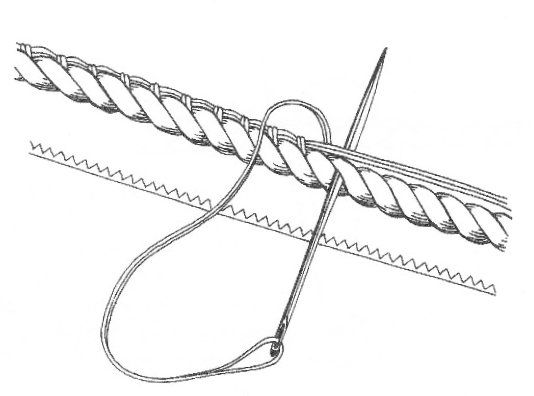 sewing on a bolt rope