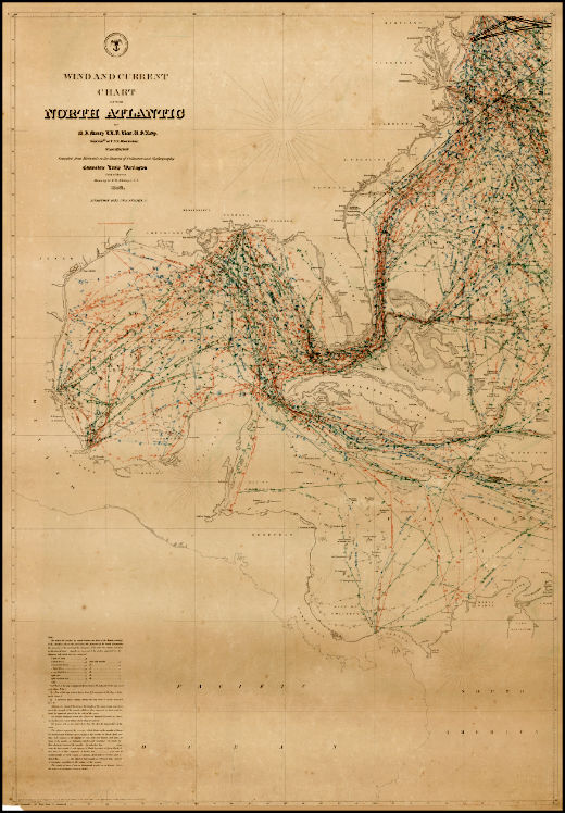 North Atlatic Chart (wind and Current) 1855