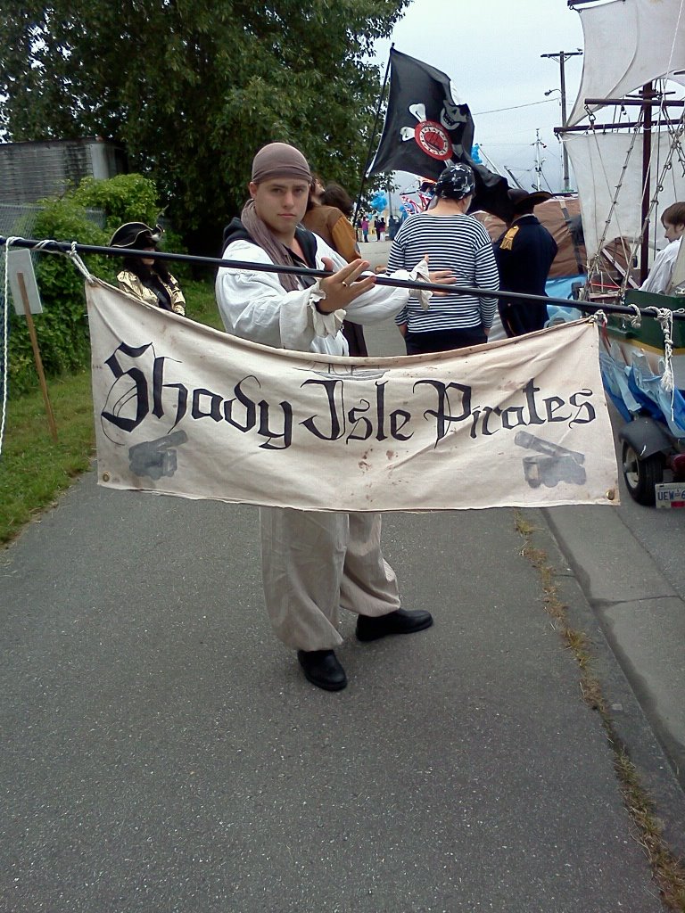 Ironfiist holds parade banner